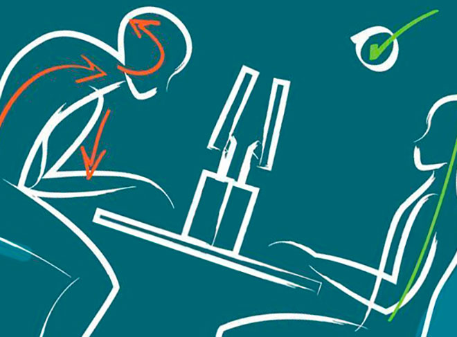 правильная и неправильная осанка при работе за компьютером